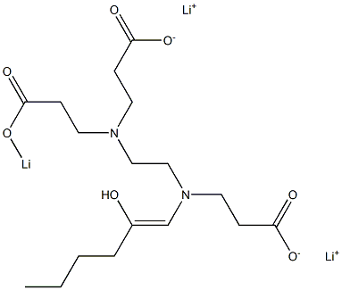 4-(2-Hydroxy-1-hexenyl)-7-(2-lithiooxycarbonylethyl)-4,7-diazadecanedioic acid dilithium salt Struktur