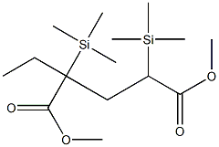 2-Ethyl-2,4-bis(trimethylsilyl)pentanedioic acid dimethyl ester Struktur