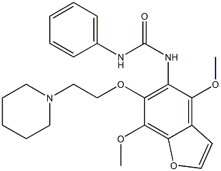 1-[4,7-Dimethoxy-6-(2-piperidinoethoxy)benzofuran-5-yl]-3-phenylurea Struktur