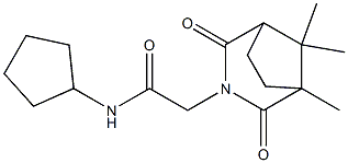 N-Cyclopentyl-2,4-dioxo-1,8,8-trimethyl-3-azabicyclo[3.2.1]octane-3-acetamide Struktur