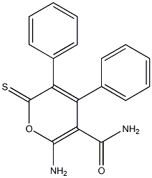 3,4-Diphenyl-2-thioxo-6-amino-2H-pyran-5-carboxamide Struktur