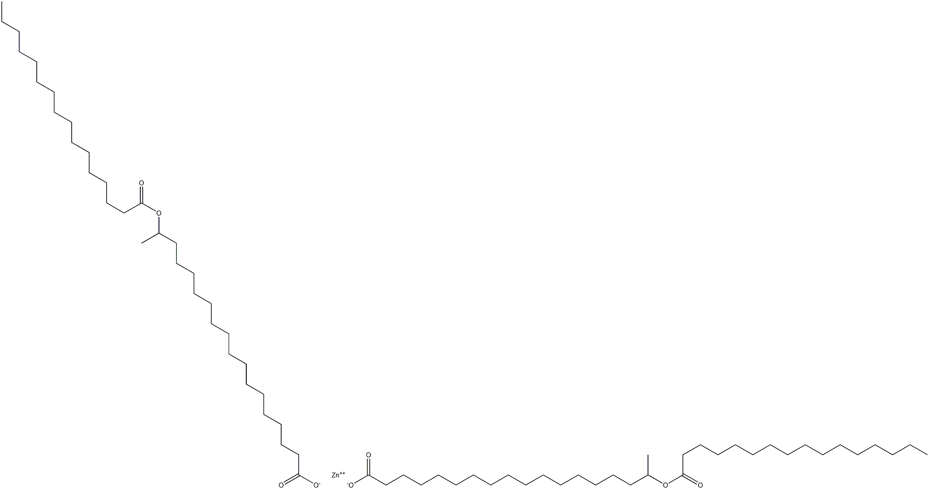 Bis(17-palmitoyloxyoctadecanoic acid)zinc salt Struktur