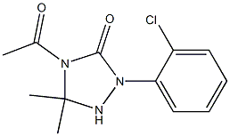 1-(2-Chlorophenyl)-3,3-dimethyl-4-acetyl-1,2,4-triazolidin-5-one Struktur