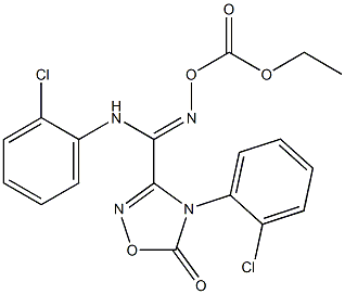 N,4-Bis(2-chlorophenyl)-4,5-dihydro-5-oxo-1,2,4-oxadiazole-3-carboxamide O-(ethoxycarbonyl)oxime Struktur