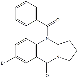 1,2,3,3a-Tetrahydro-4-benzoyl-7-bromopyrrolo[2,1-b]quinazolin-9(4H)-one Struktur