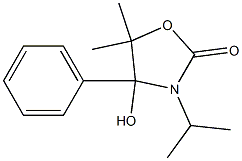 3-Isopropyl-5,5-dimethyl-4-hydroxy-4-phenyloxazolidin-2-one Struktur