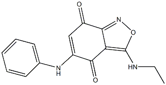 3-Ethylamino-5-(phenylamino)-2,1-benzisoxazole-4,7-dione Struktur