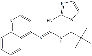 1-(2,2-Dimethylpropyl)-2-(2-methyl-4-quinolyl)-3-(2-thiazolyl)guanidine Struktur