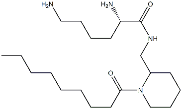 (2S)-2,6-Diamino-N-[(1-nonanoyl-2-piperidinyl)methyl]hexanamide Struktur