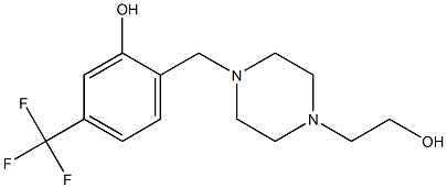 5-(Trifluoromethyl)-2-[[4-(2-hydroxyethyl)piperazino]methyl]phenol Struktur