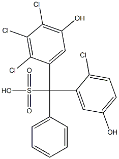 (2-Chloro-5-hydroxyphenyl)(2,3,4-trichloro-5-hydroxyphenyl)phenylmethanesulfonic acid Struktur