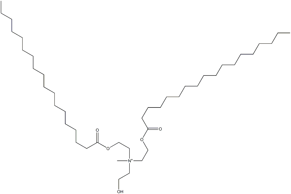 N-(2-Hydroxyethyl)-N-methyl-2-[(1-oxooctadecyl)oxy]-N-[2-[(1-oxooctadecyl)oxy]ethyl]ethanaminium Struktur