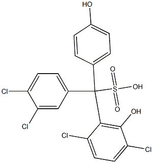 (3,4-Dichlorophenyl)(2,5-dichloro-6-hydroxyphenyl)(4-hydroxyphenyl)methanesulfonic acid Struktur