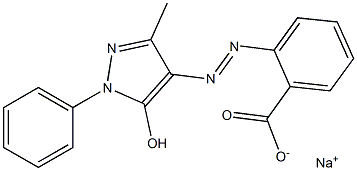 o-(5-Hydroxy-3-methyl-1-phenyl-1H-pyrazol-4-ylazo)benzoic acid sodium salt Struktur