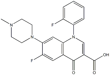 6-Fluoro-1-(2-fluorophenyl)-1,4-dihydro-7-(4-methyl-1-piperazinyl)-4-oxoquinoline-3-carboxylic acid Struktur