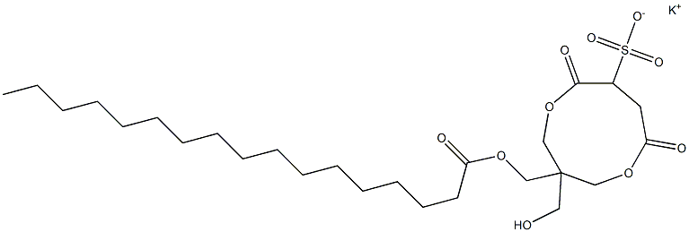 1-(1-Oxoheptadecyloxymethyl)-1-(hydroxymethyl)-4,7-dioxo-3,8-dioxacyclononane-6-sulfonic acid potassium salt Struktur