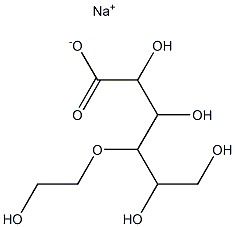 2,3,5,6-Tetrahydroxy-4-(2-hydroxyethoxy)hexanoic acid sodium salt Struktur