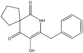 9-Hydroxy-8-benzyl-7-azaspiro[4.5]dec-8-ene-6,10-dione Struktur