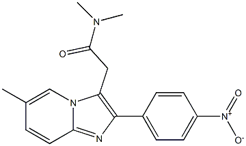 N,N-Dimethyl-2-(4-nitrophenyl)-6-methylimidazo[1,2-a]pyridine-3-acetamide Struktur