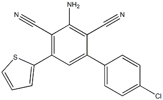 2-Amino-4-(4-chlorophenyl)-6-(2-thienyl)benzene-1,3-dicarbonitrile Struktur