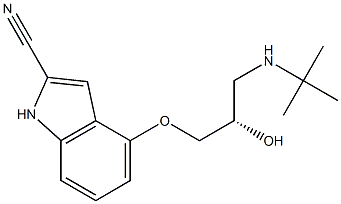 4-[(S)-3-(tert-Butylamino)-2-hydroxypropoxy]-1H-indole-2-carbonitrile Struktur