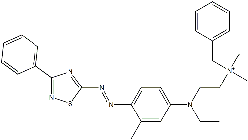 N-[2-[Ethyl[3-methyl-4-[(3-phenyl-1,2,4-thiadiazol-5-yl)azo]phenyl]amino]ethyl]-N,N-dimethylbenzenemethanaminium Struktur