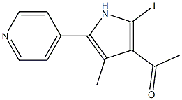 1-(2-iodo-4-methyl-5-(pyridin-4-yl)-1H-pyrrol-3-yl)ethanone Struktur