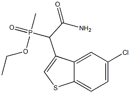 [Carbamoyl-(5-chlore-benzo[b]thiophen-3-yl)-methyl]methyl-phosphinic acidethylester Struktur