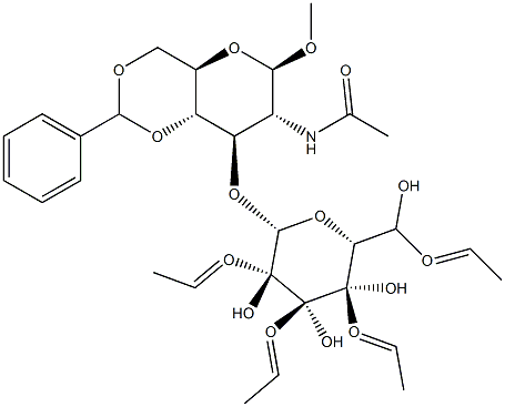 METHYL 2-ACETAMIDO-4,6-O-BENZYLIDENE-3-O-(2,3,4,6-TETRA-O-ACETYL)-BETA-D-GALACTOPYRANOSYL-2-DEOXY-BETA-D-GLUCOPYRANOSIDE Struktur