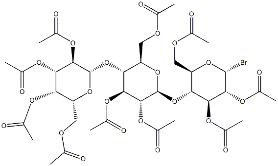 2,3,6-Tri-O-acetyl-4-O-(2,3,6-tri-O-acetyl-4-O-(2,3,4,6-tetra-O-acetyl-b-D-galactopyranosyl)-b-D-glucopyranosyl)-a-D-glucopyranosyl bromide Struktur