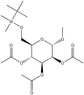 Methyl 2,3,4-tri-O-acetyl-6-O-tert-butyldimethylsilyl-a-D-mannopyranoside Struktur