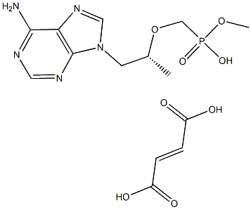 Methyl hydrogen ((((R)-1-(6-amino-9H-purin-9-yl)propan-2-yl) oxy)methyl)phosphonate fumaric acid salt Struktur