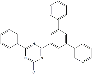 2-Chloro-4-phenyl-6-(5-phenyl-[1,1'-biphenyl]-3-yl)-1,3,5-triazine Struktur