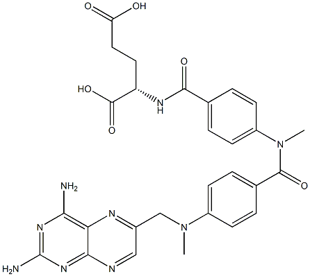 (2S)-2-(4-(4-(((2,4-diaminopteridin-6-yl)methyl)(methyl)amino)-N-methylbenzamido)benzamido)pentanedioic Acid Struktur