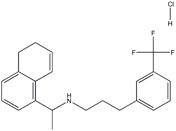 N-(1-(5,6-Dihydronaphthalen-1-yl)ethyl)-3-(3-(trifluoromethyl)phenyl)propan-1-amine Hydrochloride Struktur