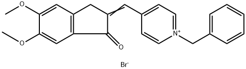 4-[(1,3-Dihydro-5,6-dimethoxy-1-oxo-2H-indenylidene)methyl]-1-(phenylmethyl)-pyridinium Bromide Struktur