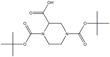 1,4-di-tert-butoxycarbonyl-2-piperazinecarboxylic acid Struktur