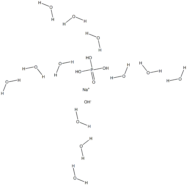 Sodium orthophosphate hydroxide dodecahydrate Struktur