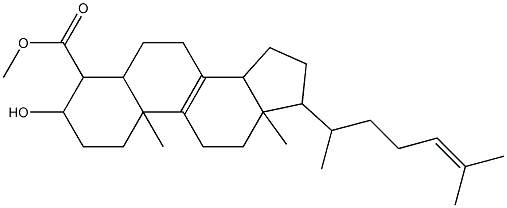 3-hydroxy-4,10,13-trimethyl-17-(6-methylhept-5-en-2-yl)-1,2,3,5,6,7,11,12,14,15,16,17-dodecahydrocyclopenta[a]phenanthrene-4-carboxylic acid Struktur