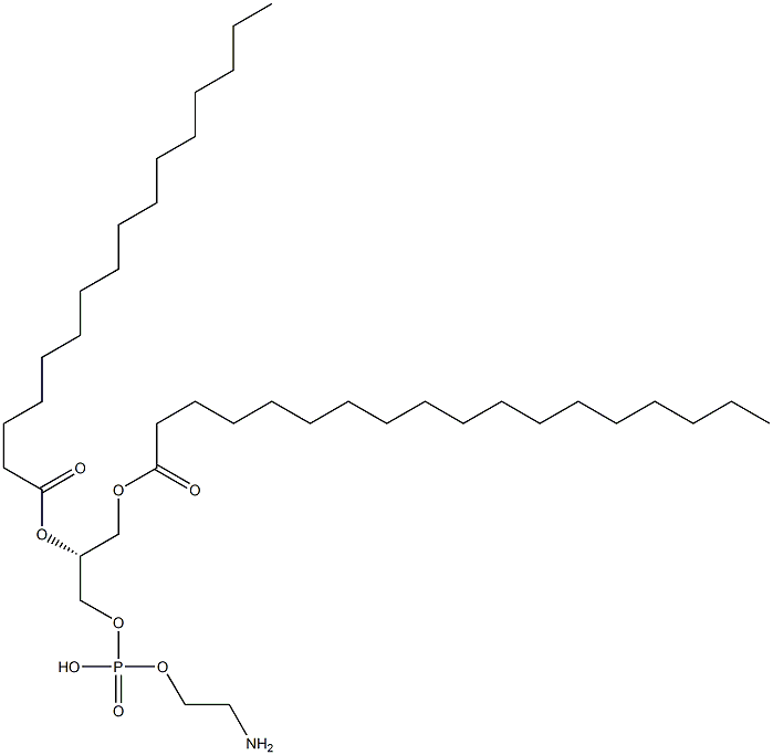 1-octadecanoyl-2-hexadecanoyl-sn-glycero-3-phosphoethanolamine Struktur