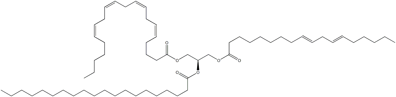 1-(9Z,12Z-octadecadienoyl)-2-eicosanoyl-3-(5Z,8Z,11Z,14Z-eicosatetraenoyl)-sn-glycerol Struktur