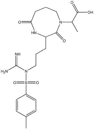 methyl-(2,5-dioxo-3-(3-(tosylguanidino)propyl)-octahydro-1,4-diazocin-1-yl)acetate Struktur