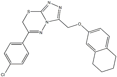 6-(4-chlorophenyl)-3-((5,6,7,8-tetrahydronaphthalen-2-yl)oxymethyl)-7H-1,2,4-triazolo(3,4-b)-1,3,4-thiadiazine Struktur