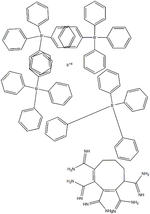 iridium (cyclooctadiene) pentamidine tetraphenylborate Struktur