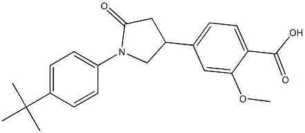 4-(1-(4-tert-butylphenyl)-2-oxopyrrolidine-4-yl)methyloxybenzoic acid Struktur