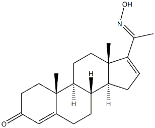 20-hydroximino-4,16-pregnadien-3-one Struktur