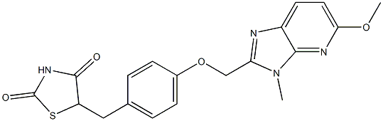 5-(4-(5-methoxy-3-methyl-3H-imidazo(4,5-b)pyridin-2-ylmethoxy)benzyl)thiazolidine-2,4-dione Struktur