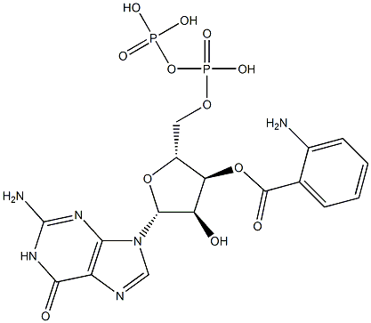 3'-O-anthraniloylguanosine diphosphate Struktur