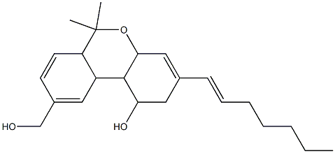 3-(1-heptenyl)-hexahydro-9-hydroxymethyl-6,6-dimethyl-6H-dibenzo(b,d)pyran-1-ol Struktur