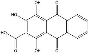 1,3,4-trihydroxy-9,10-dioxo-anthracene-2-carboxylic acid Struktur